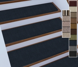 Skid-Resistant Carpet Stair Treads - Set of 15