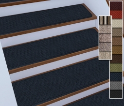 Set Of 12 Attachable Carpet Stair Treads 18 Colors 4 Sizes Rug Skid Resistant Carpet Stair Treads Set Of 12