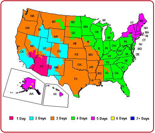 UPS Shipping Map